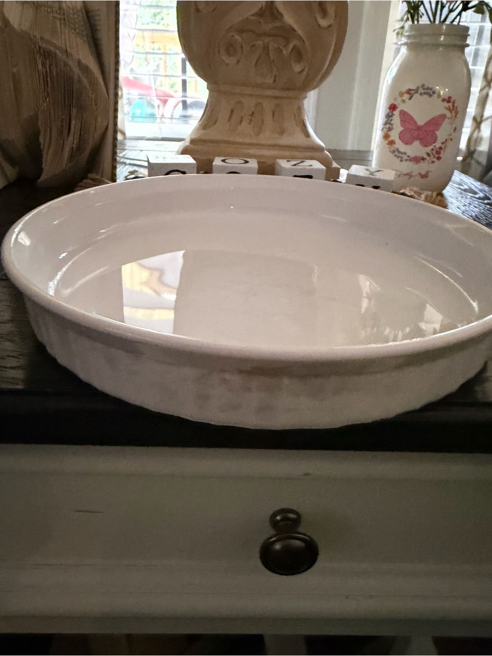 Vintage Corning Ware French White Quiche and Pie Dish.
